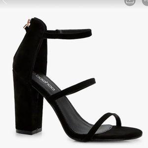 Boohoo 3 Part Block Heels (Size 6) (Black)